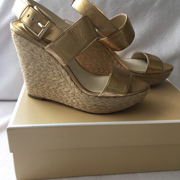 Michael Kors Poesy Wedge Espadrilles Sandal Size 7 1/2 M - Picture 5 of 13